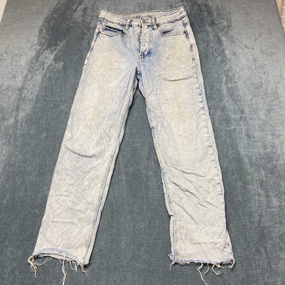 Old Navy Jeans Women 8 Blue Extra High Rise Sky Hi Straight Secret Smooth Pocket